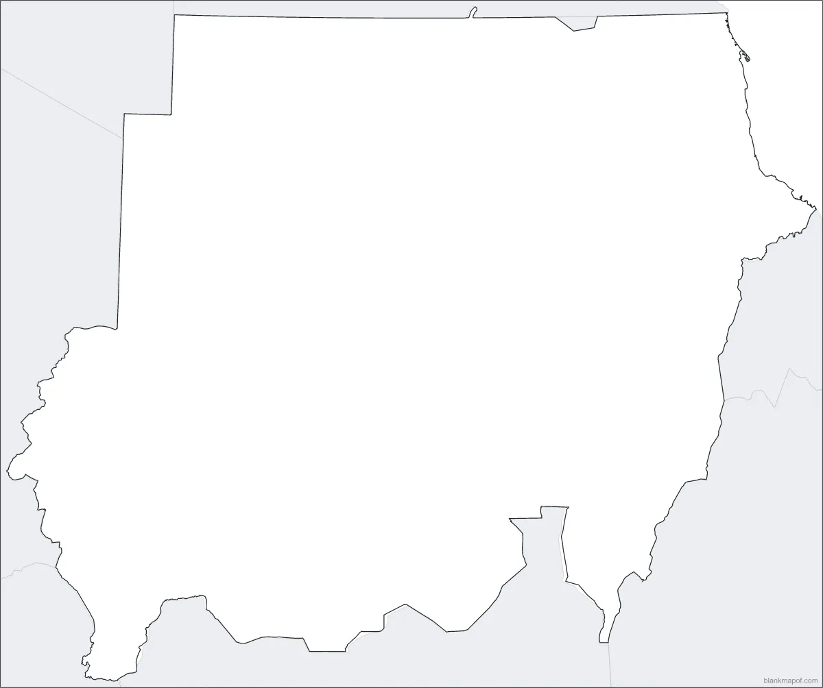 Blank map of Sudan, outline