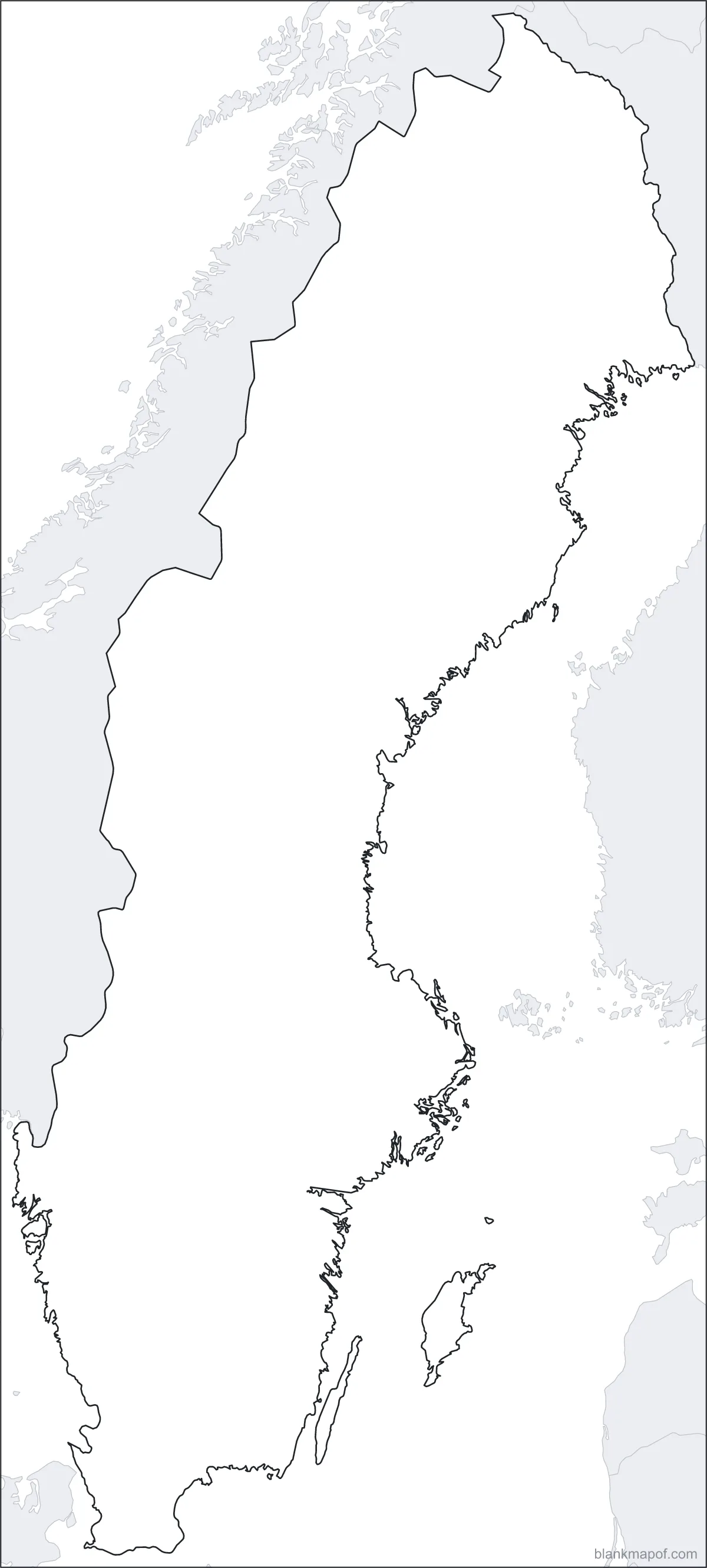 Blank map of Sweden, outline