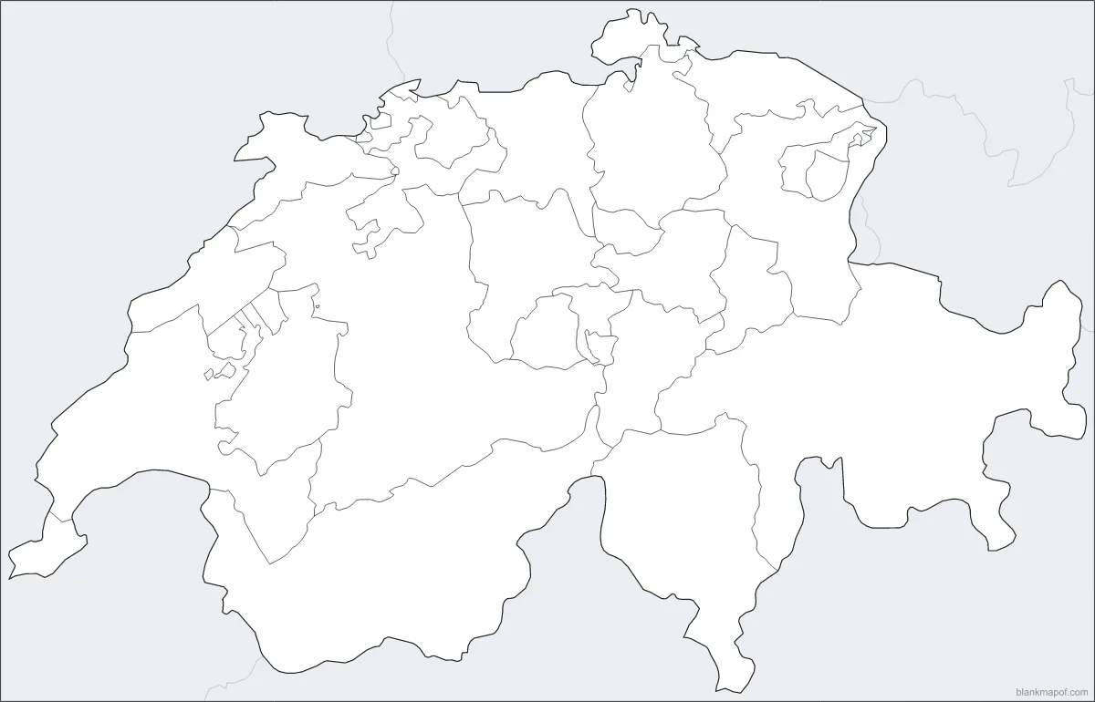 Blank map of Switzerland