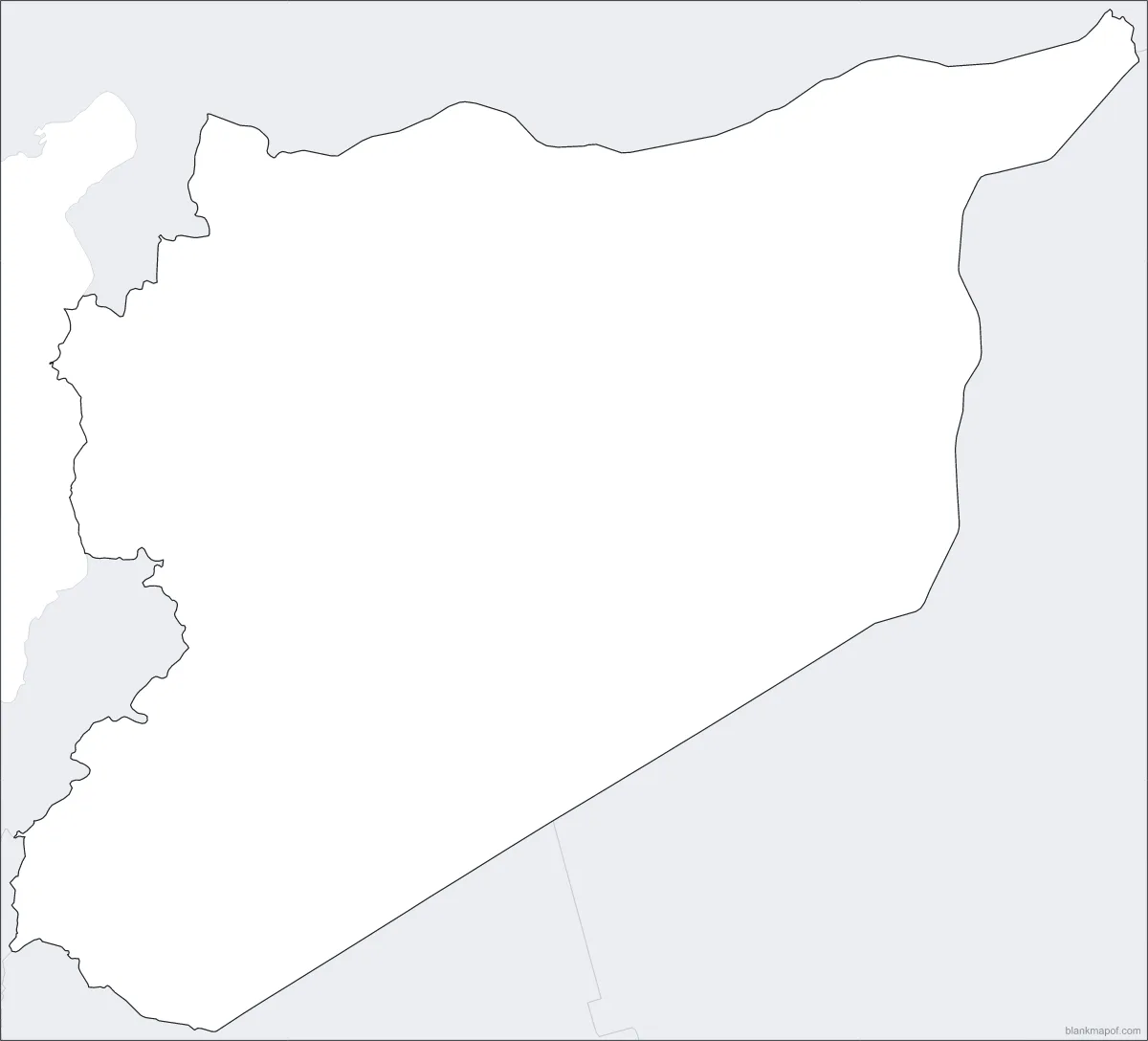 Blank map of Syria, outline