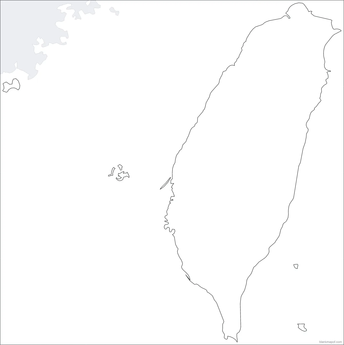 Blank map of Taiwan, outline