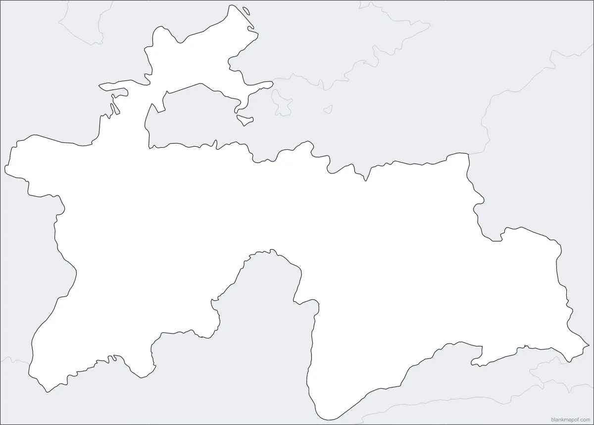Blank map of Tajikistan, outline