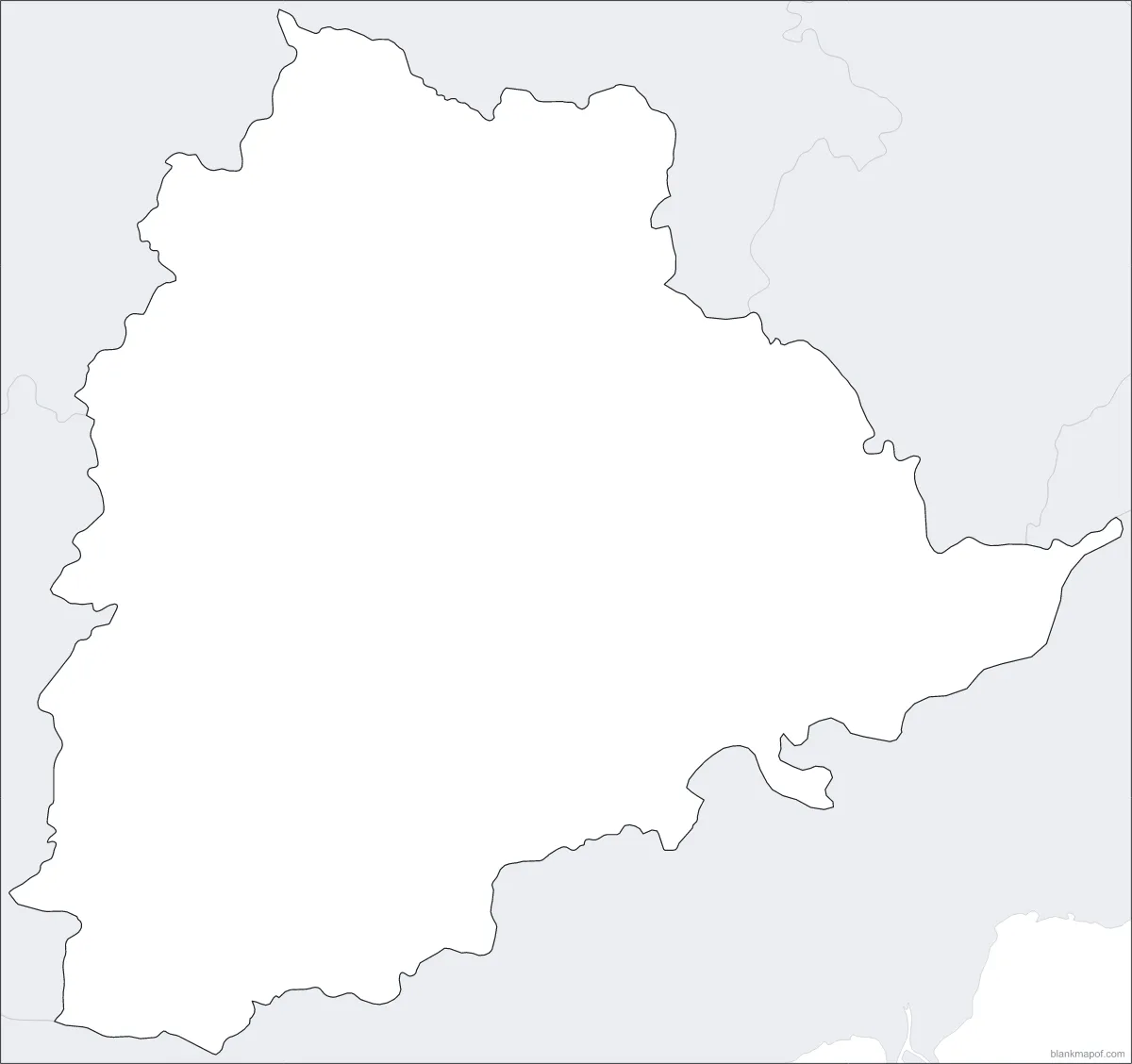 Blank map of Telangana