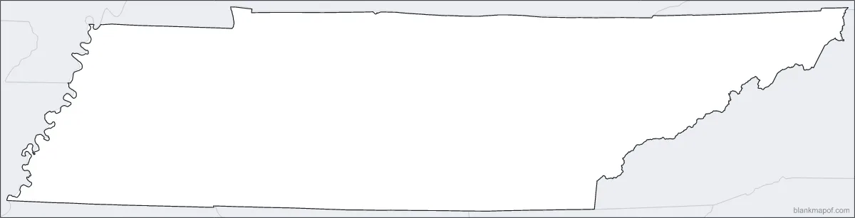 Blank map of Tennessee, outline