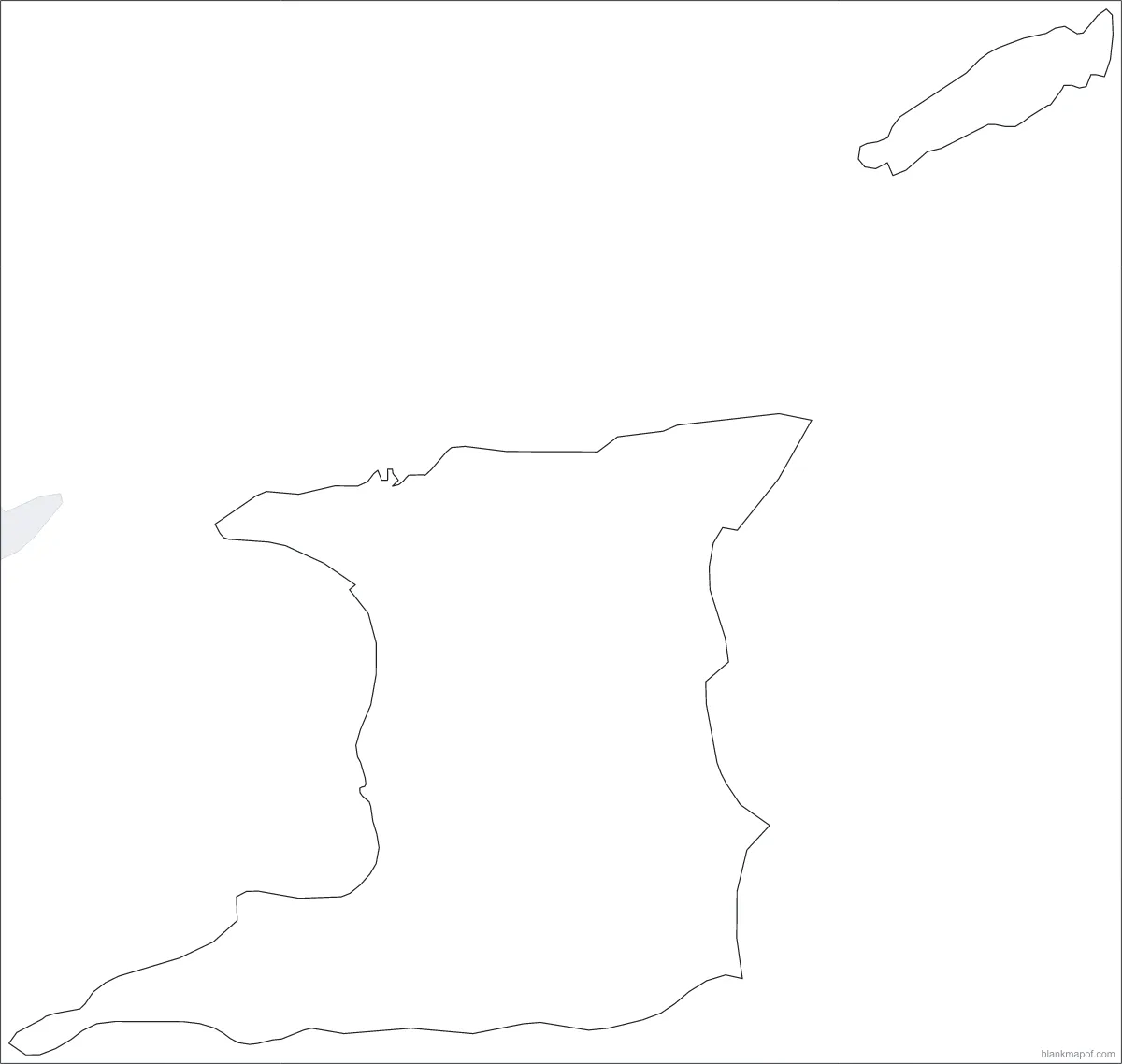 Blank map of Trinidad and Tobago, outline