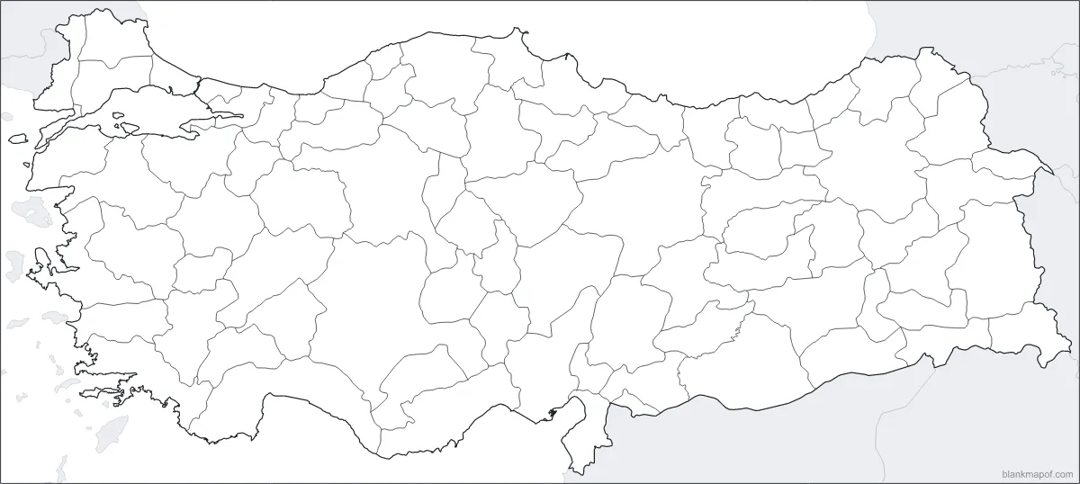 Blank map of Turkey