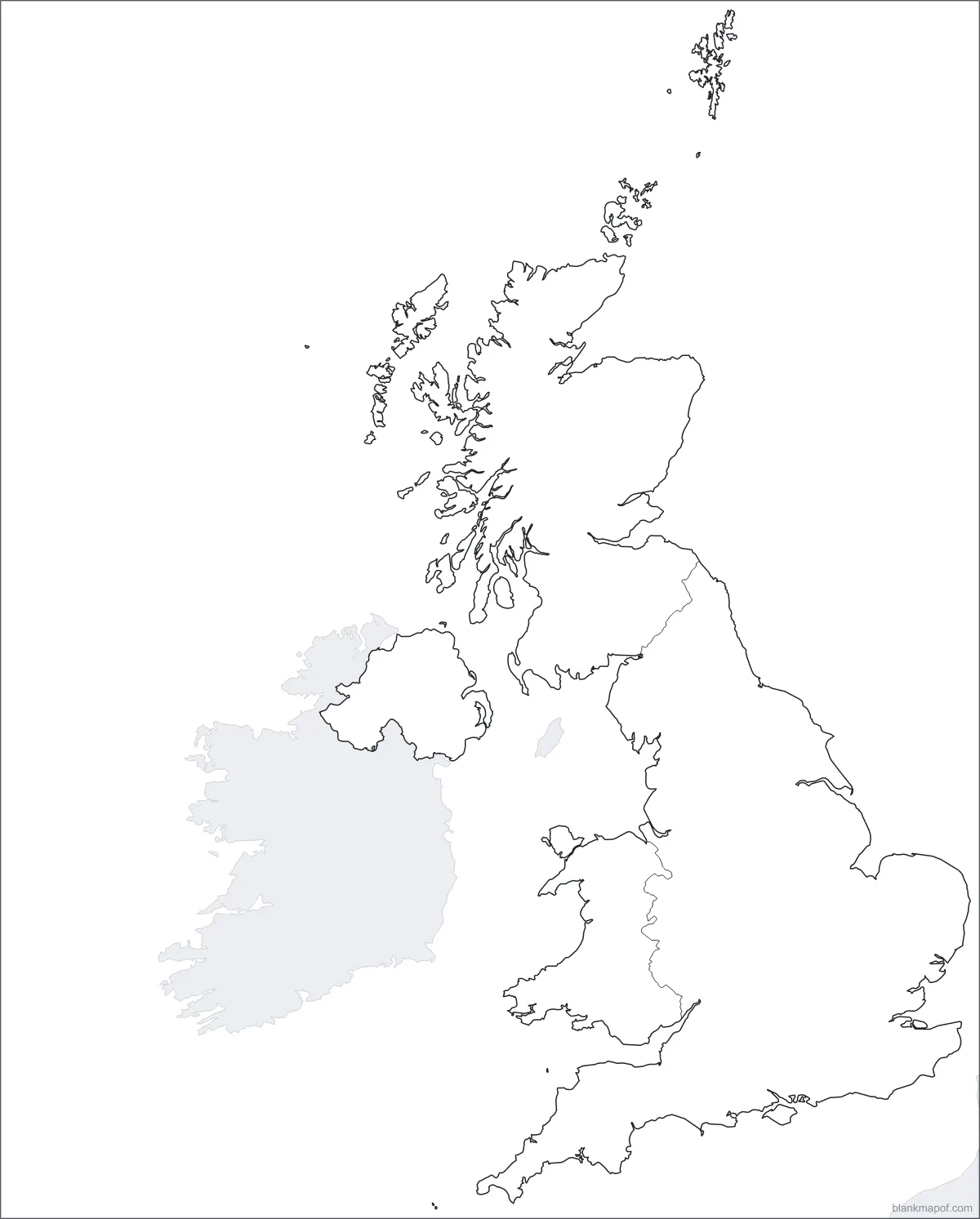 Blank map of the United Kingdom