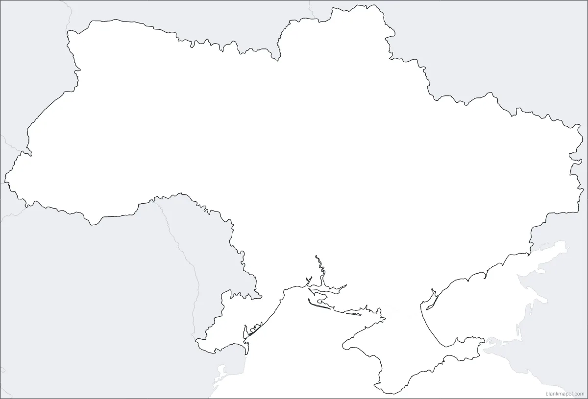 Blank map of Ukraine, outline