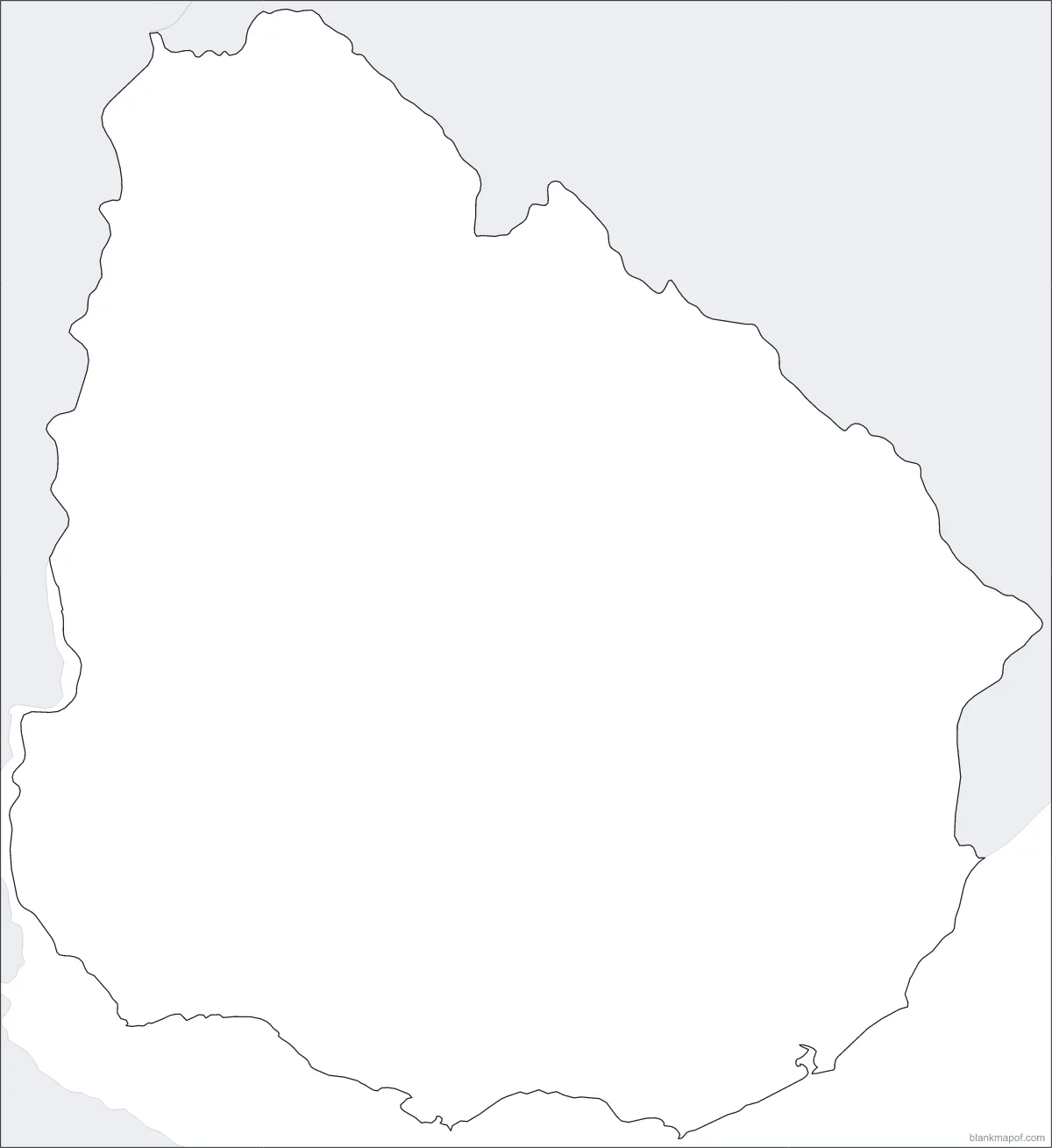 Blank map of Uruguay, outline