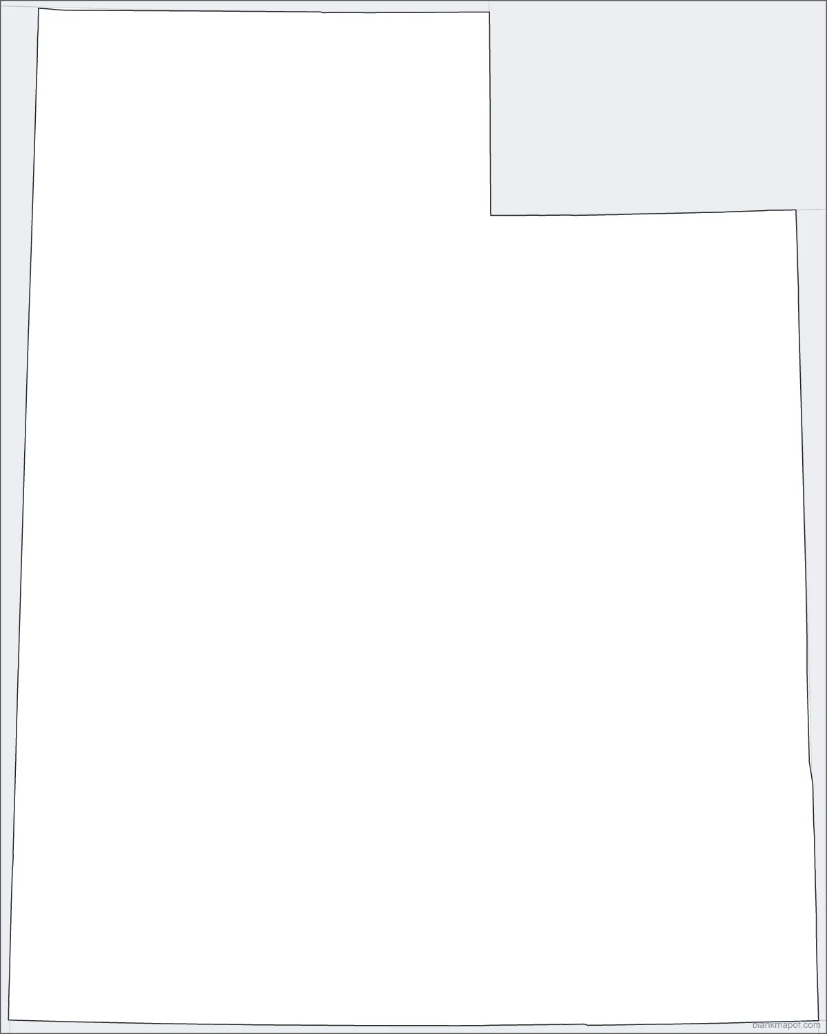 Blank map of Utah, outline