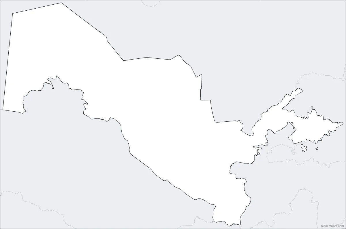 Blank map of Uzbekistan, outline