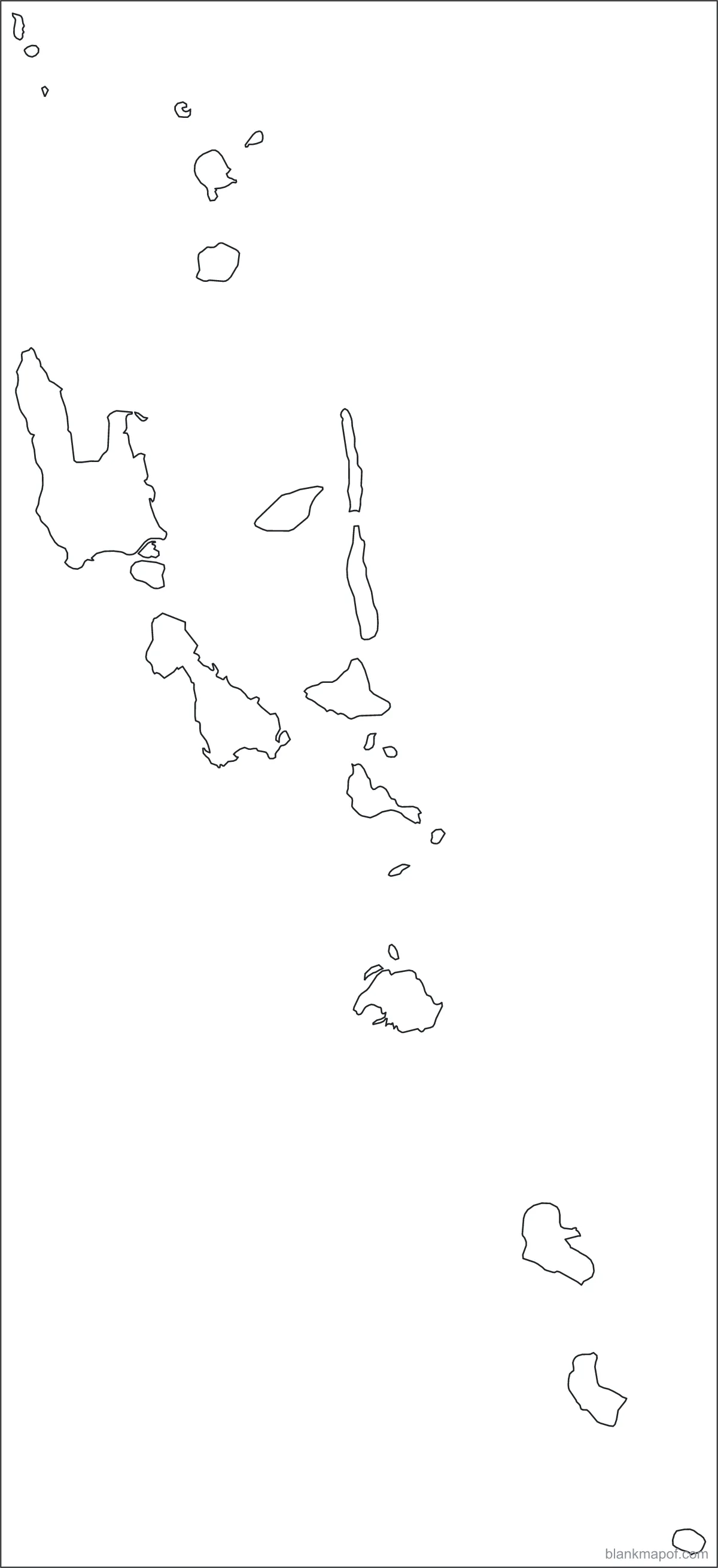 Blank map of Vanuatu, outline