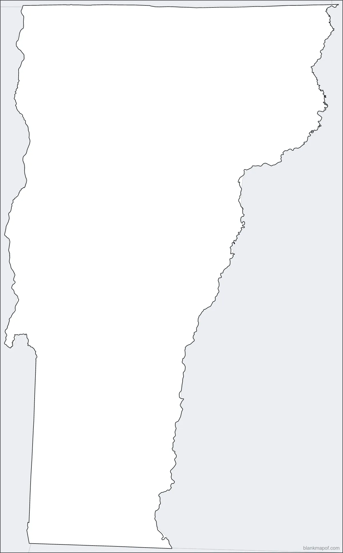 Blank map of Vermont, outline