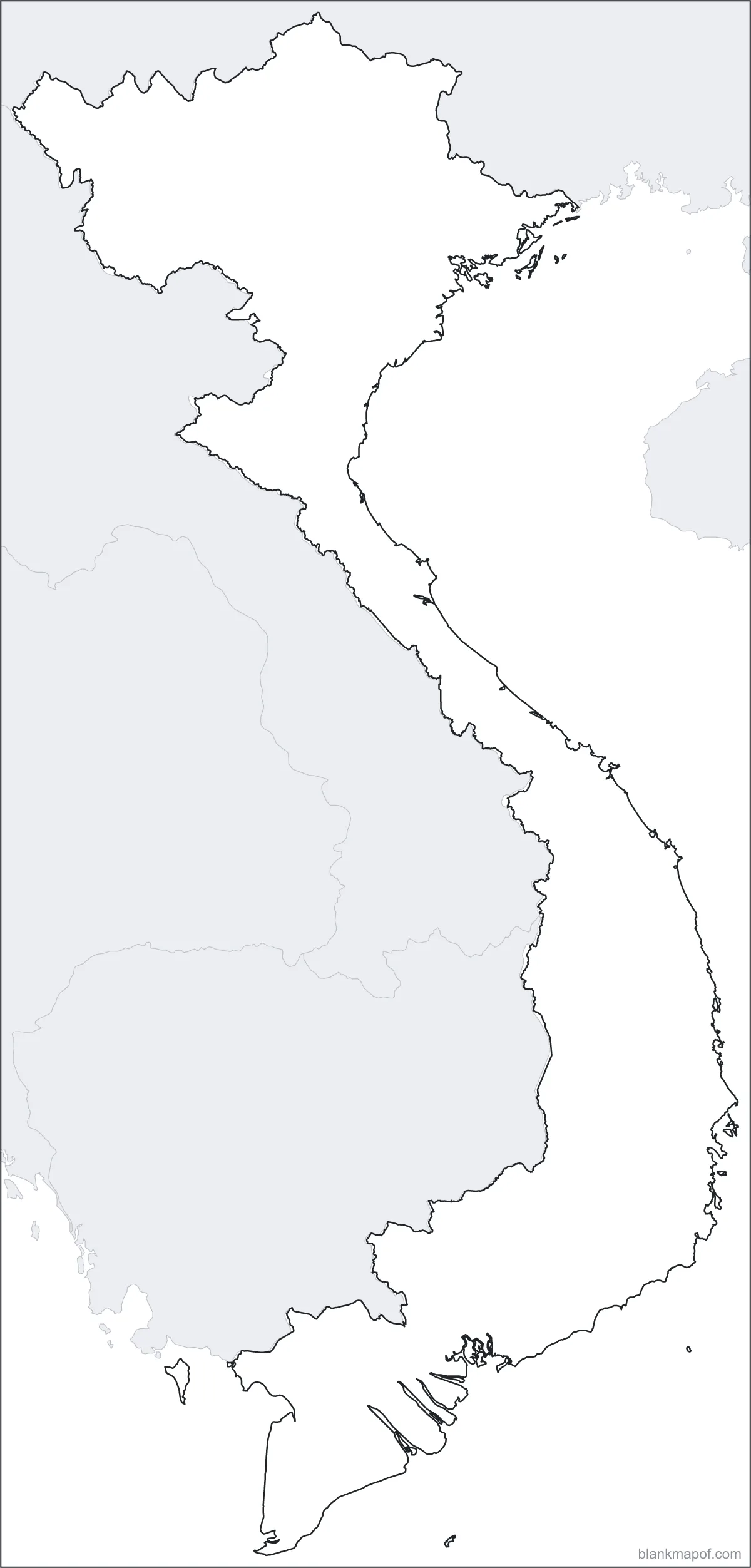 Blank map of Vietnam, outline