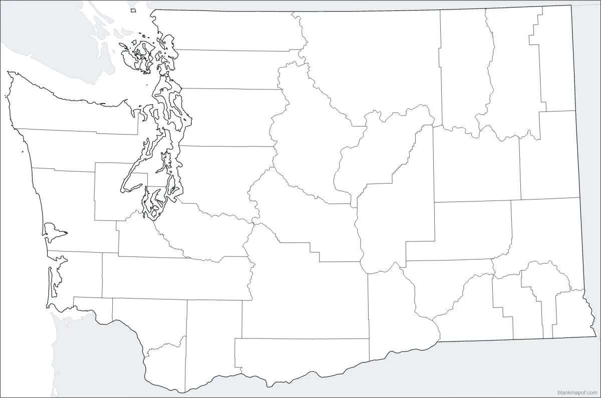 Blank map of Washington