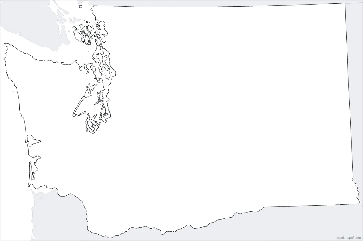 Blank map of Washington, outline