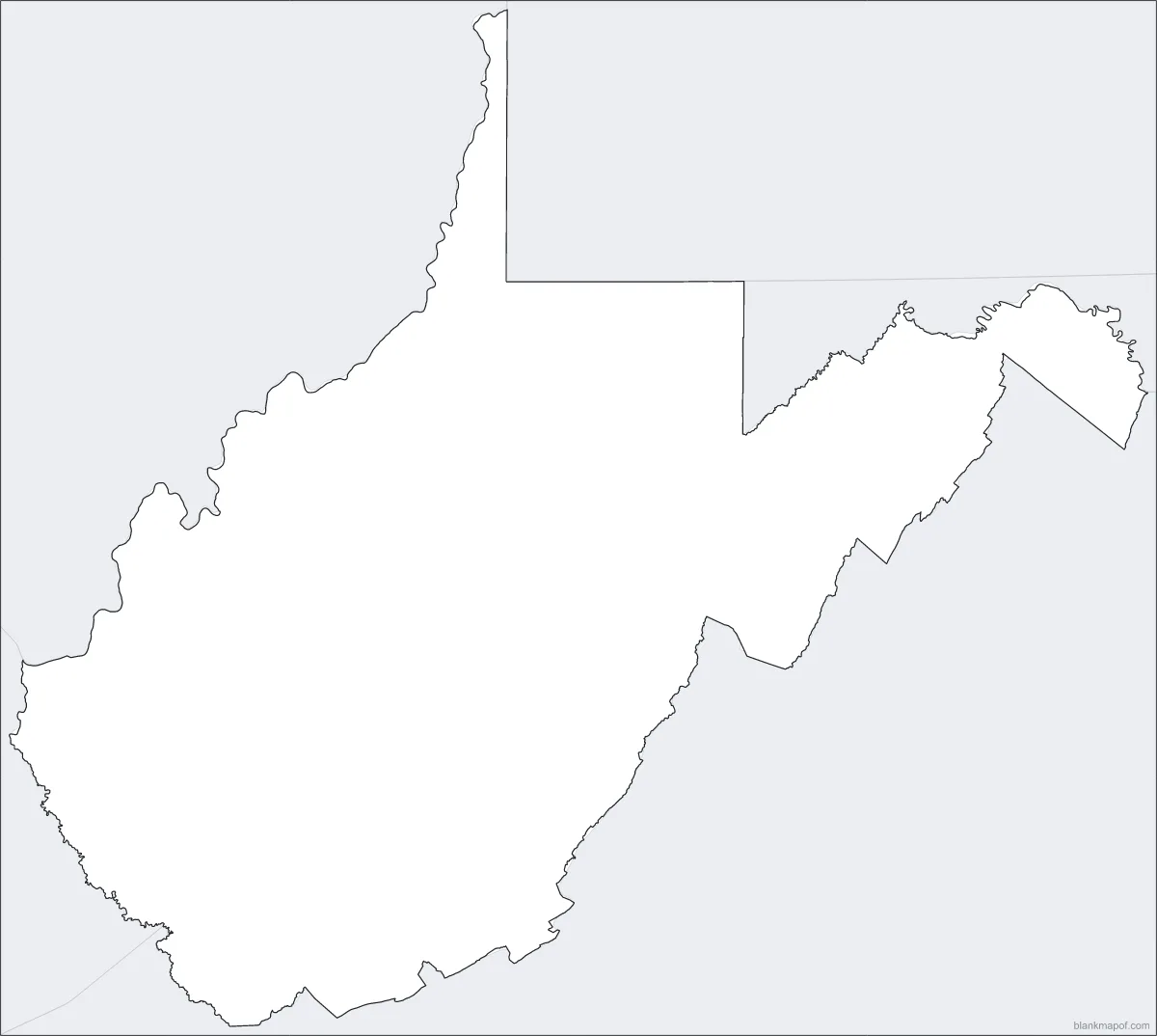 Blank map of West Virginia, outline