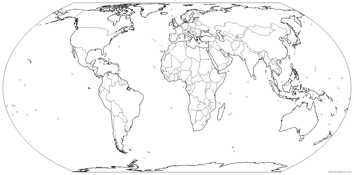 Blank map of the world with country borders