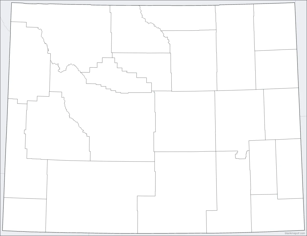 Blank map of Wyoming