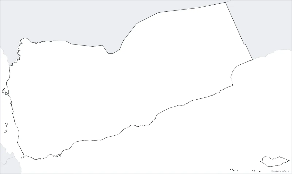 Blank map of Yemen, outline