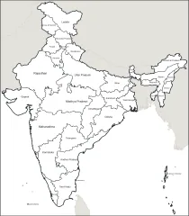 Blank Map of India: Political Outline Map with States (PDF)